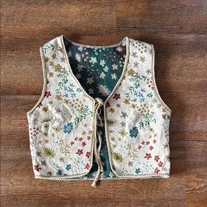 Floral Embroidered Women's Vest - Multicolor